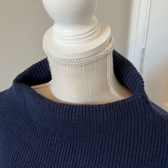 Chico's Funnel Neck Navy Sweater Size Small - Picture 3 of 4